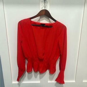 Ann Taylor Vibrant Red Blouse NWOT